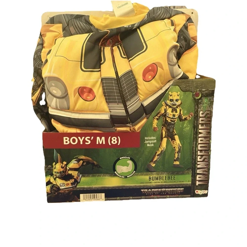 Kids Costume Transformers Bumblebee Padded w/ Mask, M (8), Yellow/Black